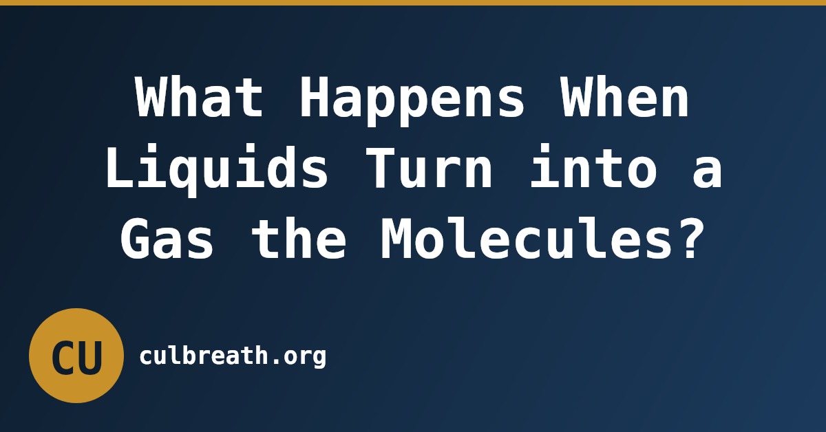 What Happens When Liquids Turn into a Gas the Molecules?