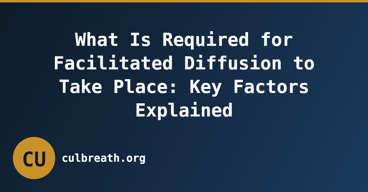 What Is Required for Facilitated Diffusion to Take Place: Key Factors Explained