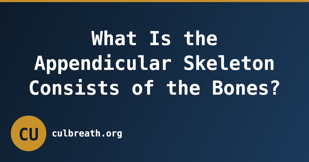 What Is the Appendicular Skeleton Consists of the Bones?
