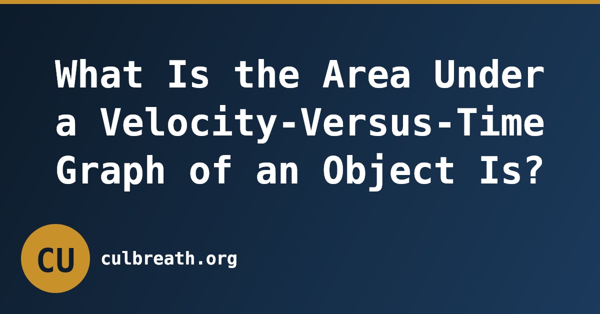 What Is the Area Under a Velocity-Versus-Time Graph of an Object Is?
