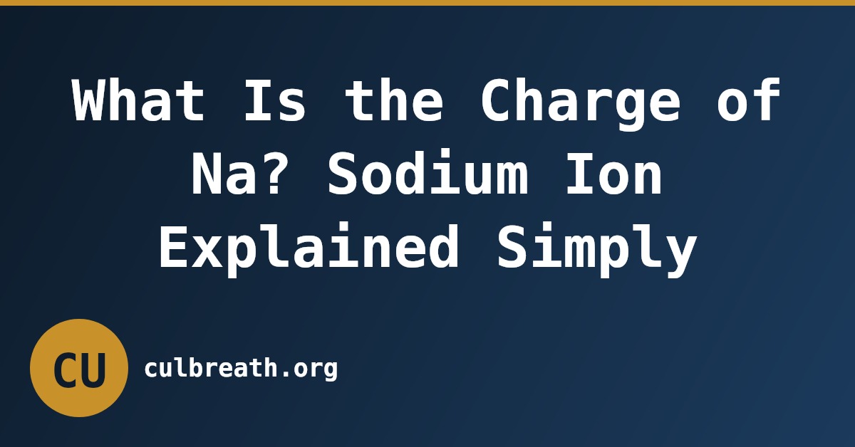 What Is the Charge of Na? Sodium Ion Explained Simply
