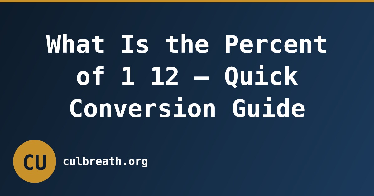 What Is the Percent of 1 12 – Quick Conversion Guide