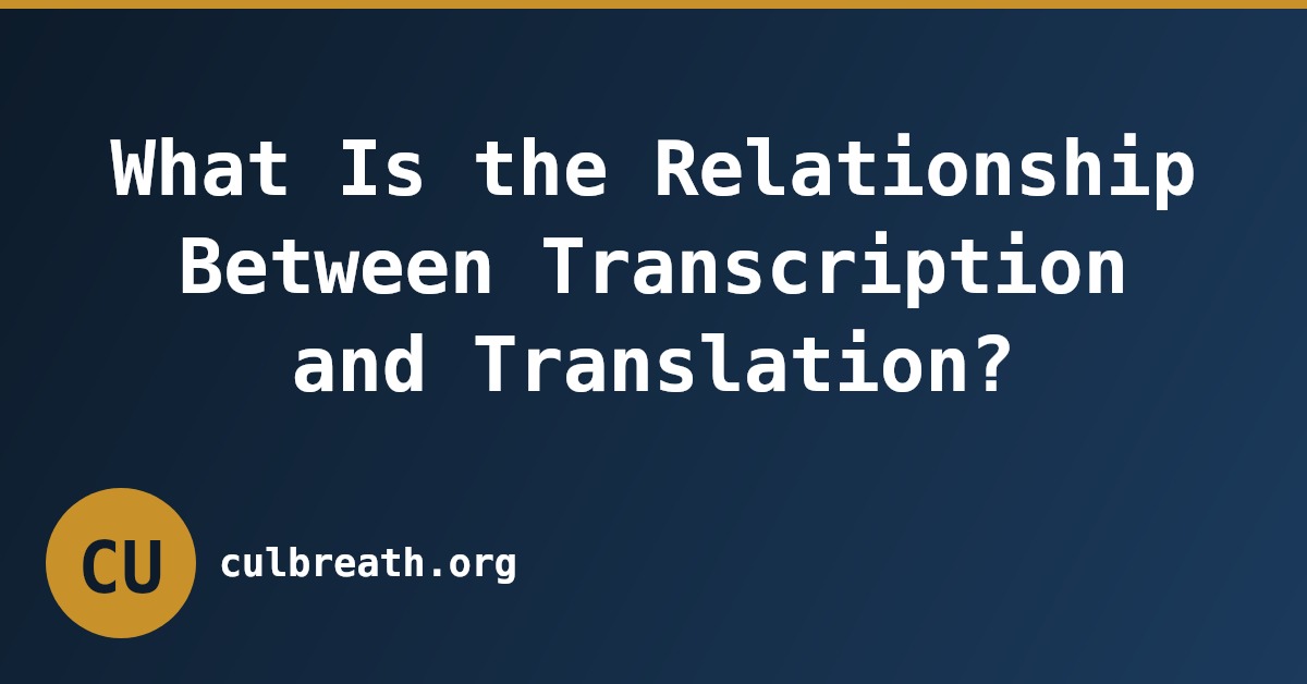 What Is the Relationship Between Transcription and Translation?