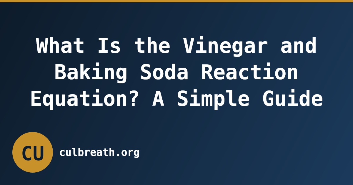 What Is the Vinegar and Baking Soda Reaction Equation? A Simple Guide