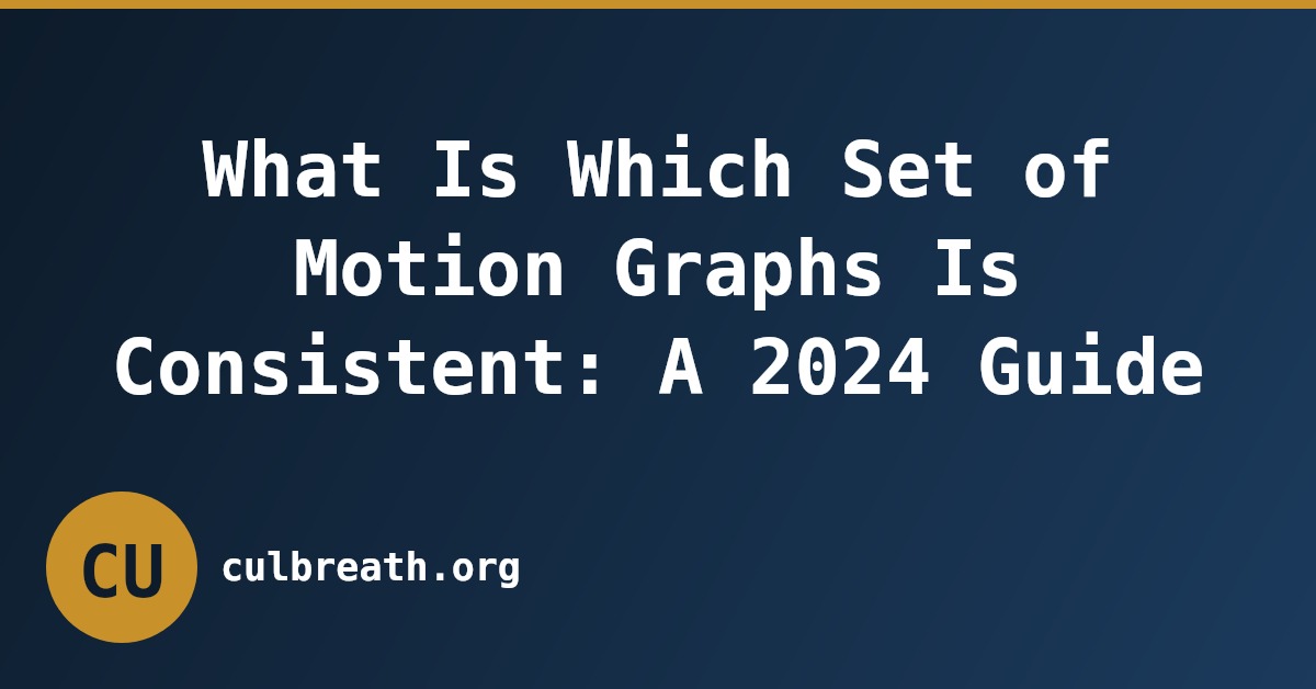 What Is Which Set of Motion Graphs Is Consistent: A 2024 Guide