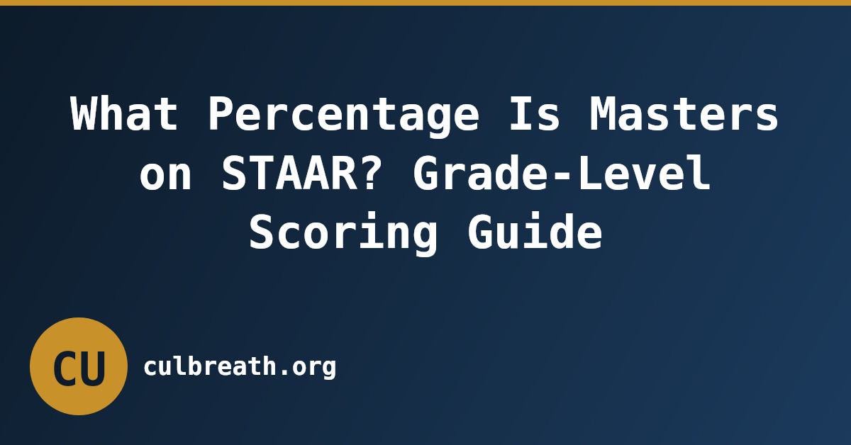 What Percentage Is Masters on STAAR? Grade-Level Scoring Guide
