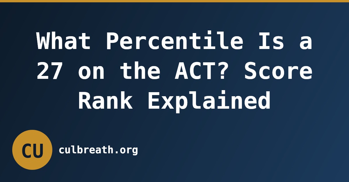 What Percentile Is a 27 on the ACT? Score Rank Explained