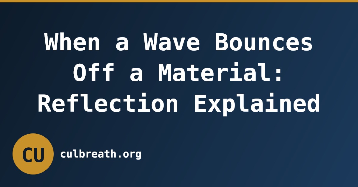 When a Wave Bounces Off a Material: Reflection Explained