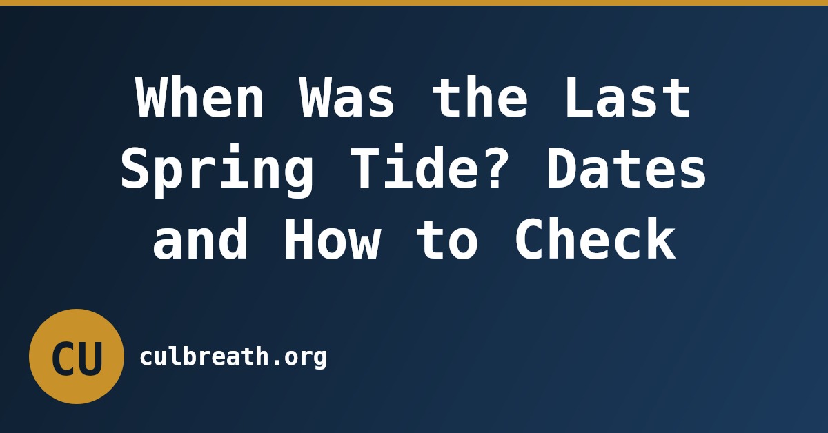 When Was the Last Spring Tide? Dates and How to Check