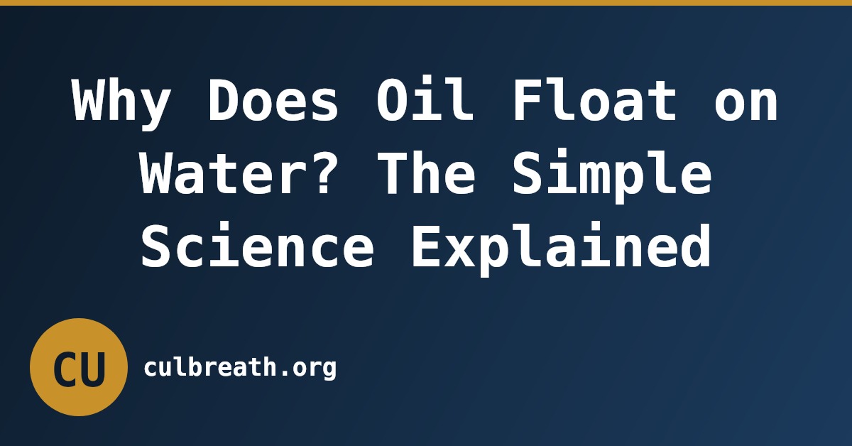 Why Does Oil Float on Water? The Simple Science Explained