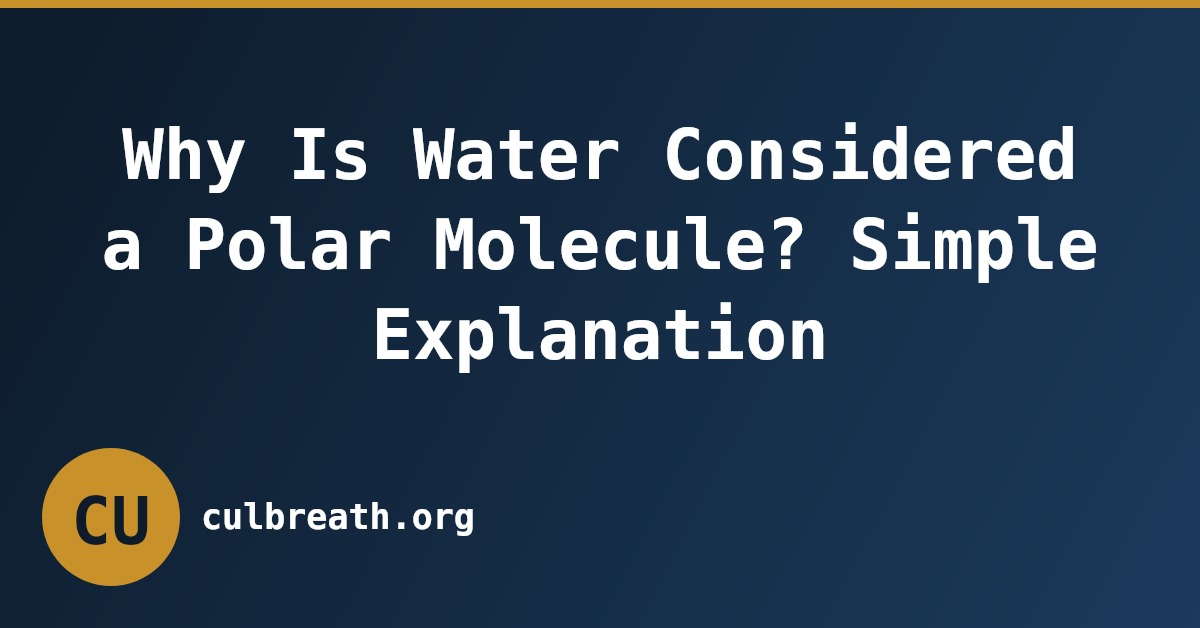 Why Is Water Considered a Polar Molecule? Simple Explanation